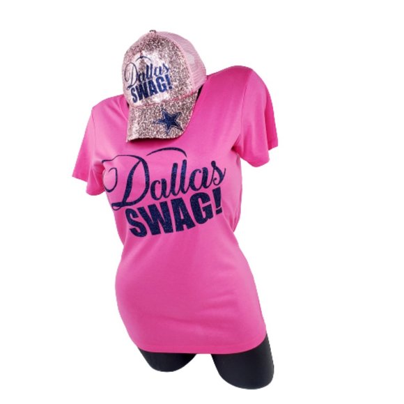Dallas Swag Pink Fitted Lt. Weight Jersey Tee. Game Day Tee!!! - Picture 4 of 6